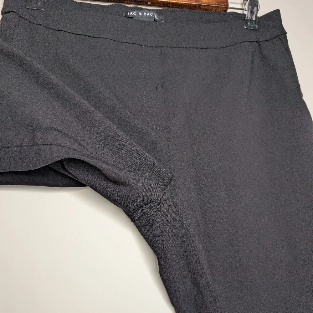 Zac & Rachel Womens Black Pull on Cropped Capris Pants with Ankle Details Size 8 - Picture 6 of 12